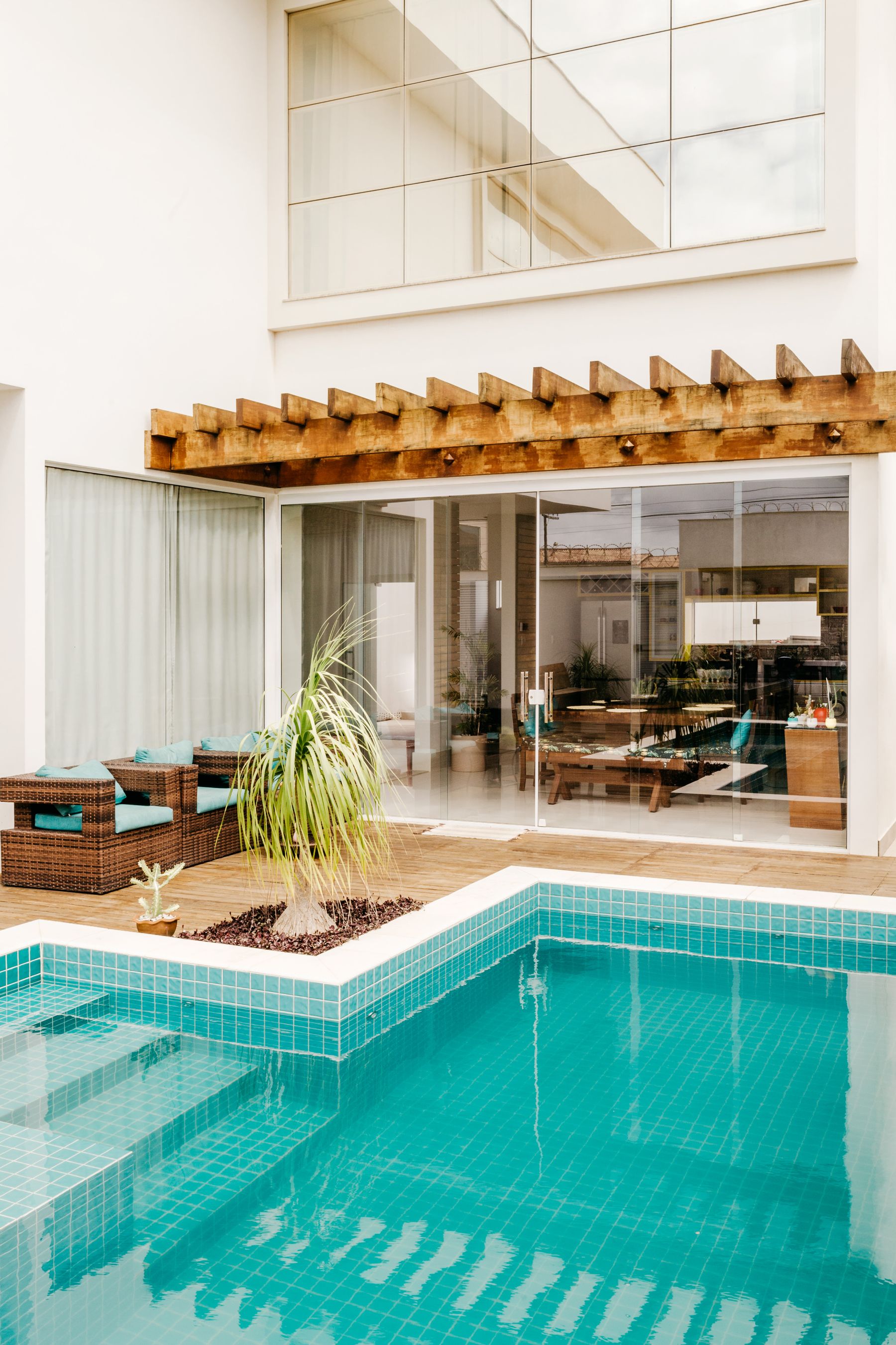 Poolside pergola